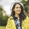10Pcs 2 Colors Plastic Black and White Rain Bonnets AJEW-CP0007-88-6