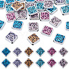 30Pcs UV Plating Printed Opaque Acrylic Beads OACR-TA0001-73C-1