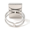 304 Stainless Steel Open Cuff Ring for Women RJEW-F166-03P-01-3