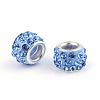 Polymer Clay Rhinestone European Beads CPDL-T001-22-1