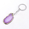 Plated Natural Agate Keychain KEYC-S252-09-2