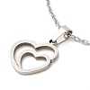 Non-Tarnish 306 Stainless Steel Pendant Necklace for Women NJEW-Q772-01P-02-2