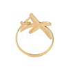 Ion Plating(IP) 304 Stainless Steel Starfish Open Cuff Rings for Women RJEW-S418-03G-3