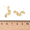 Brass Micro Pave Clear Cubic Zirconia Stud Earrings Findings KK-B179-12G-2