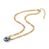 Natural Mixed Stone Donut Pendant Necklace NJEW-JN03815-5