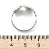 Rectangle 304 Stainless Steel White Shell Cuff Rings for Women RJEW-G346-04P-02-5