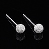 Textured 925 Sterling Silver Ball Stud Earrings X-EJEW-L202-004A-4