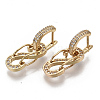 (Jewelry Parties Factory Sale)Brass Micro Pave Cubic Zirconia Huggie Hoop Earring EJEW-N011-07G-1