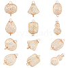   12Pcs 6 Styles Iron Bead Cage Connector Charms FIND-PH0009-39-1
