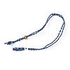 Adjustable Braided Waxed Cord Macrame Pouch Necklace Making MAK-WH0009-02F-1