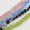 Two Tone Crackle Glass Beads Strands CCG-Q002-4mm-M-1