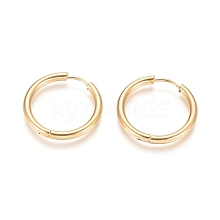 Ion Plating(IP) 304 Stainless Steel Huggie Hoop Earrings EJEW-F111B-23mm-G