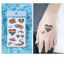 Pride Rainbow Flag Removable Temporary Tattoos Paper Stickers PW-WG41952-02