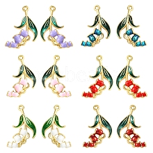 12Pcs 12 Styles Alloy Enamel Pendants ENAM-FS0001-89