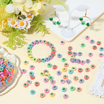 400Pcs Printed Handmade Polymer Clay Beads CLAY-PA0001-35-1