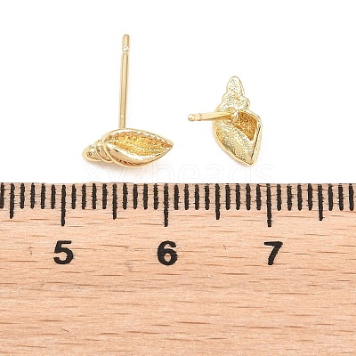 Brass Stud Earrings EJEW-P346-01B-G-1