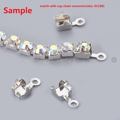 Brass Rhinestone Strass Chains CHC-T002-SS16-01C-1