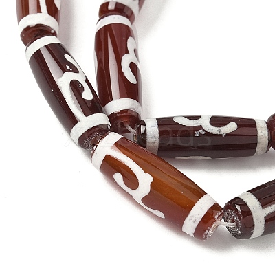Rice Shape Tibetan Style dZi Beads Strands G-A269-A12-01-1