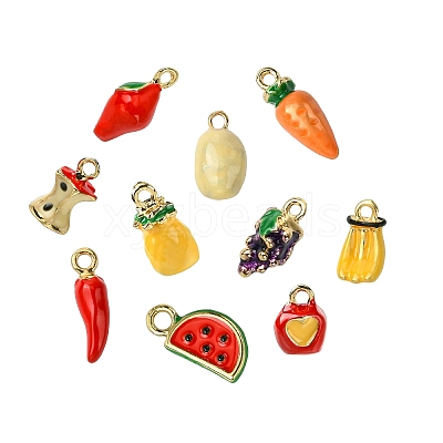 20Pcs 10 Styles Alloy Enamel Pendants FIND-CJ0003-68-1