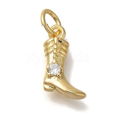 Rack Plating Brass Micro Pave Cubic Zirconia Charms KK-I720-46G-1