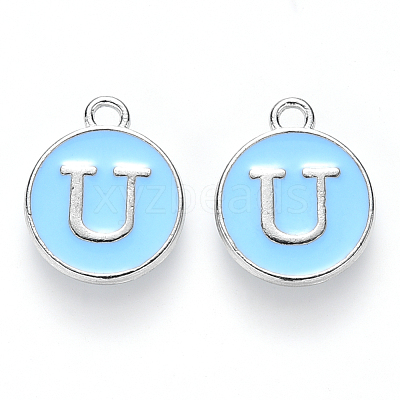 Platinum Plated Alloy Enamel Charms X-ENAM-S118-04U-P-1