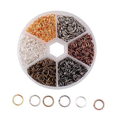 1 Box 6 Color Iron Open Jump Rings IFIN-JP0012-6mm-1