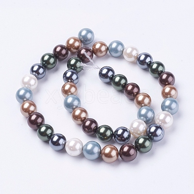 Shell Pearl Beads Strands X-BSHE-L035-6mm-I14-1