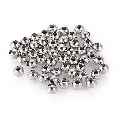 Non-Tarnish 304 Stainless Steel Round Seamed Beads A-STAS-R032-8mm-1