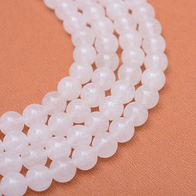 Round Natural White Jade Bead Strands X-G-R345-4mm-06-1