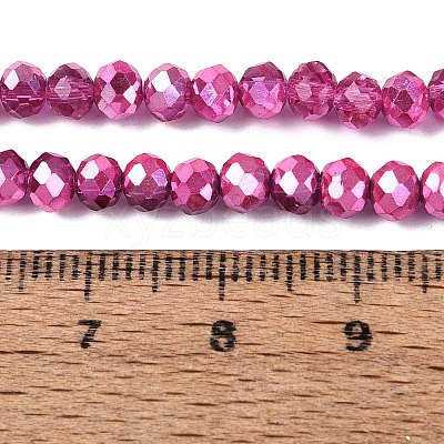 Transparent Electroplate Glass Beads Strands EGLA-Q131-01A-08-1