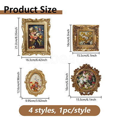 4Pcs 4 Styles Resin Photo Frame Stand DJEW-DC0001-19-1