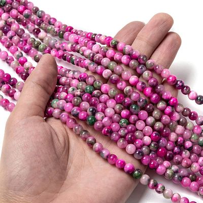 Natural Persian Jade Beads Strands G-G032-6mm-10-1