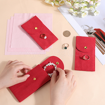 3 Sets Rectangle Velvet Single Watch Storage Bags ABAG-BBC0001-12A-1
