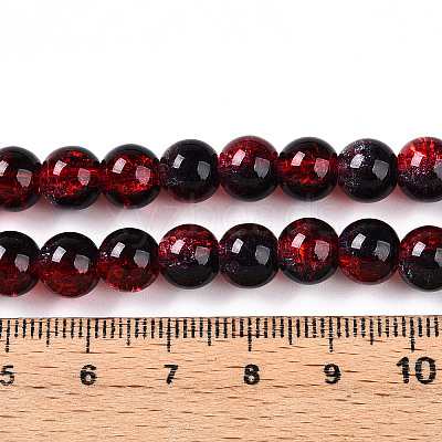 Transparent Crackle Glass Bead Strands GLAA-T025-8mm-02G-1
