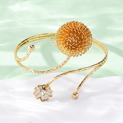 PincushionAlloy Arm Cuff Bangles for Girl Women LS-AJEW-A063-01B-G-1