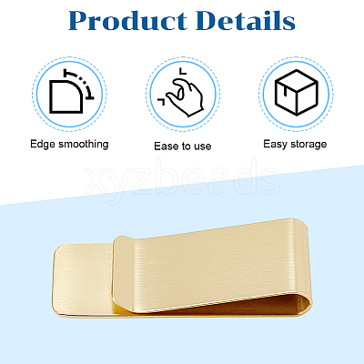 10Pcs Stainless Steel Money Clips AJEW-CP0008-90G-1