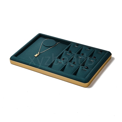 10-Slot PU Leather Pendant Necklace Display Tray Stands VBOX-C003-10A-1