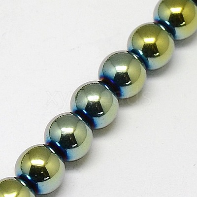 Electroplate Non-magnetic Synthetic Hematite Beads Strands G-J169A-3mm-06-1
