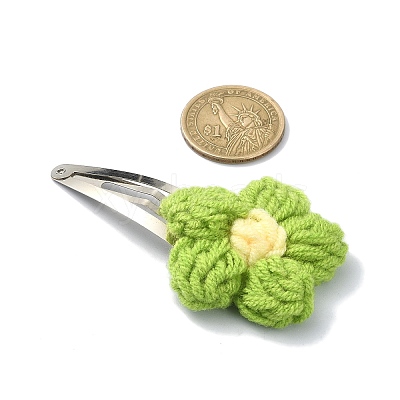 Handmade Cotton Knitting Ornament Iron Snap Hair Clips for Girls PHAR-JH00090-01-1