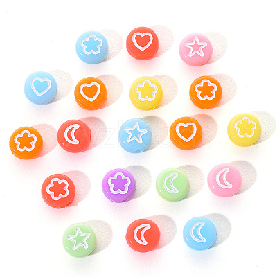Opaque Acrylic Beads MACR-YW0001-18H-1