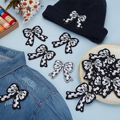 20Pcs Bowknot Embroidery Cloth Iron On/Sew On Patches DIY-FG0007-64B-1