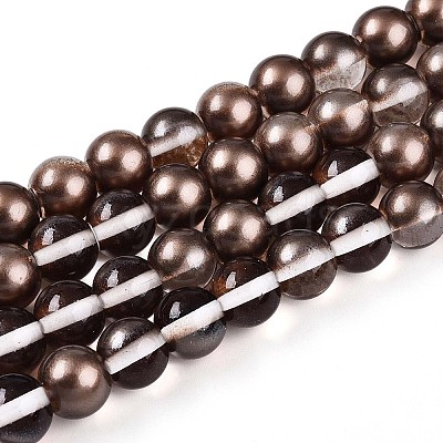 Baking Paint Transparent Glass Beads Strands DGLA-N011-10mm-09-1