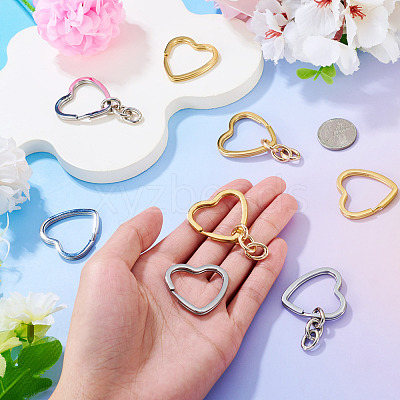 8Pcs 3 Styles 304 Stainless Steel Keychain Clasps STAS-TA0004-78-1