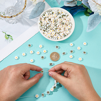 300Pcs 2 Styles Handmade Polymer Clay Beads CLAY-SC0002-95-1