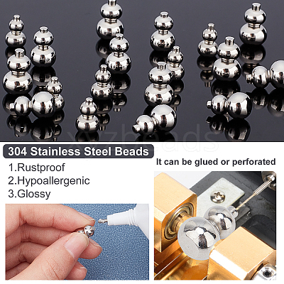 18Pcs 3 Style 304 Stainless Steel Beads STAS-UN0026-67-1