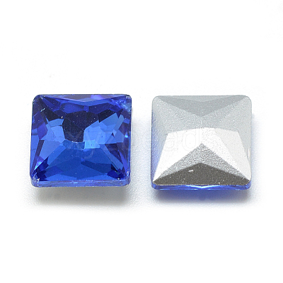 Pointed Back Glass Rhinestone Cabochons RGLA-T027-10x10mm-12-1