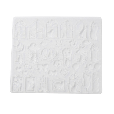 Cat Shape Theme DIY Pendant Silicone Molds DIY-F161-01C-1
