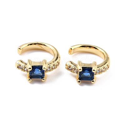 Brass Micro Pave Cubic Zirconia Cuff Earrings EJEW-K086-02G-05-1