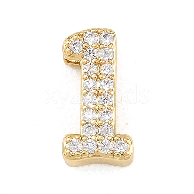 Brass Micro Pave Cubic Zirconia Pendants KK-B167-22G-1-1