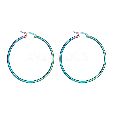 304 Stainless Steel Big Hoop Earrings EJEW-F105-06M-1